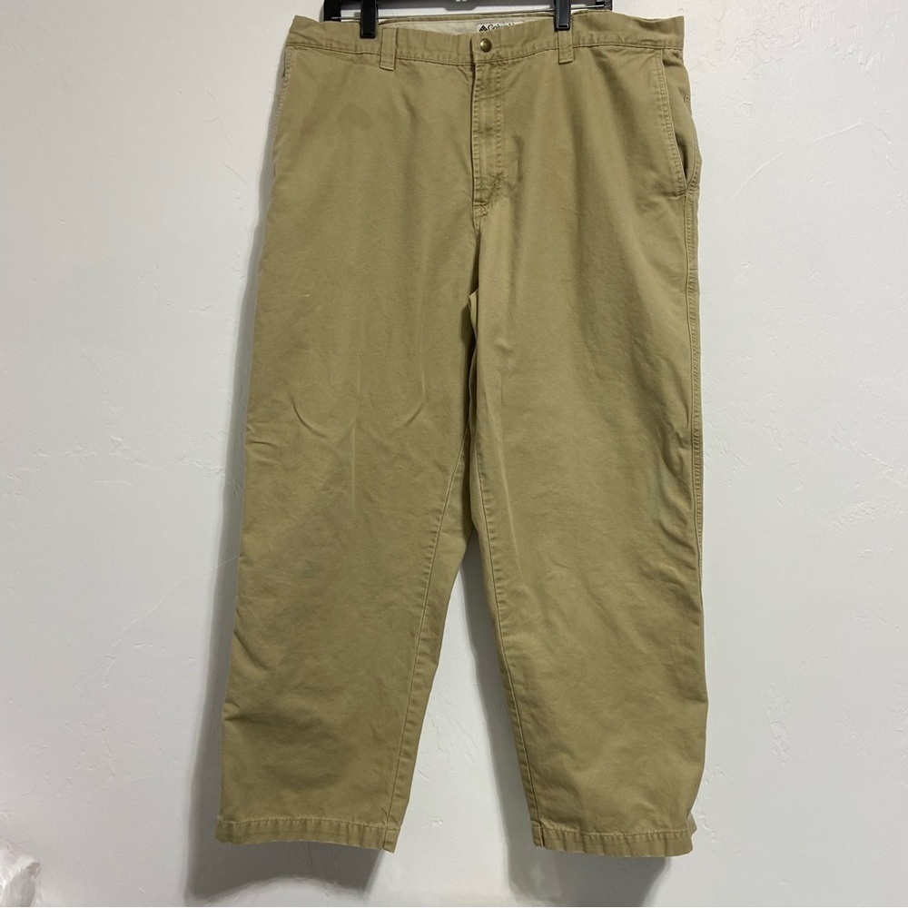 Columbia Men's Pants Khaki 100% Cotton Size 40 Zip Front Casual Outdoor Hiking